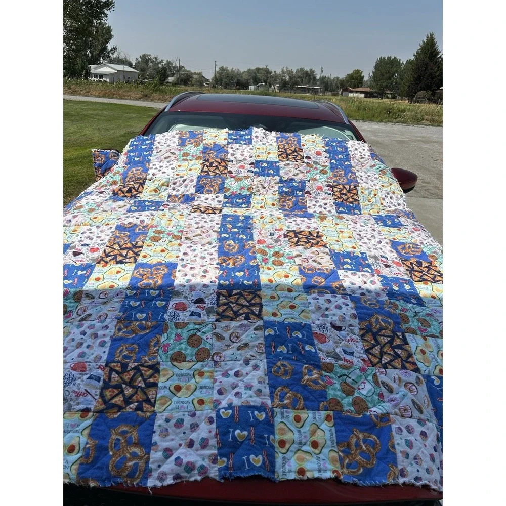 Cozy Flannel I Spy Quilt Aesthetic Patchwork Throw 72x74